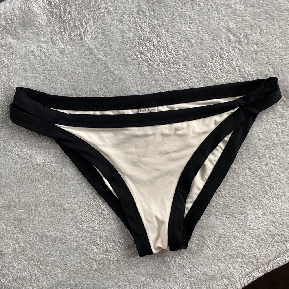 L*space estella bikini bottom, cream and white, M